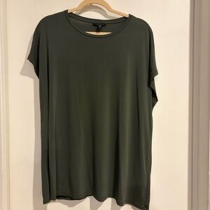 Eileen Fisher silk Olive Green Top size M